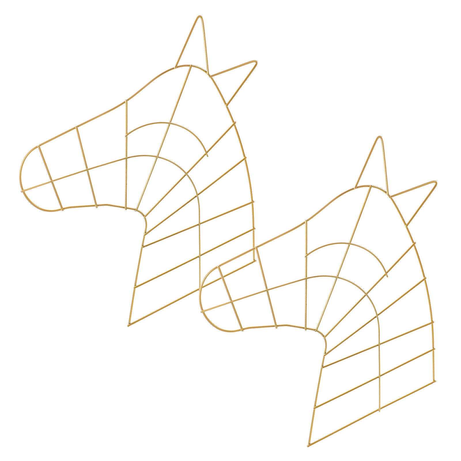 Wreath Form Wire - 2 stuks metalen kransframe, gouden paardenkop,