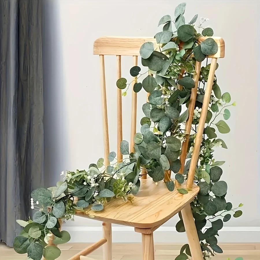 Eucalyptus Preserved - 1 stuk kunstmatige eucalyptusbladeren, groene slinger,