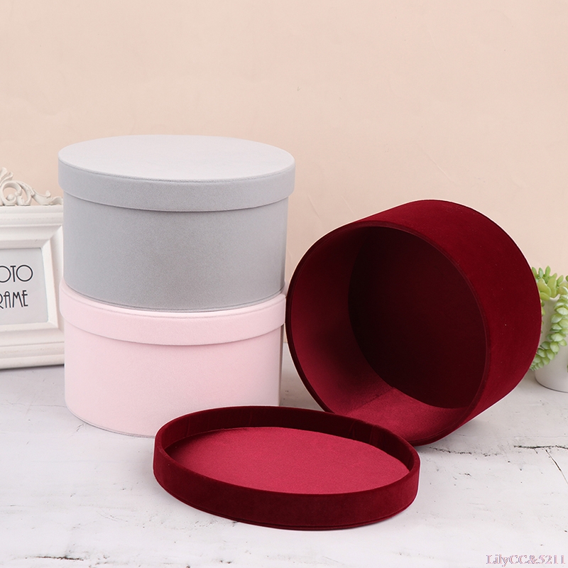 The Florist Supply - Fluwelen ronde bloemendoos Geschenkdoos Verse echte