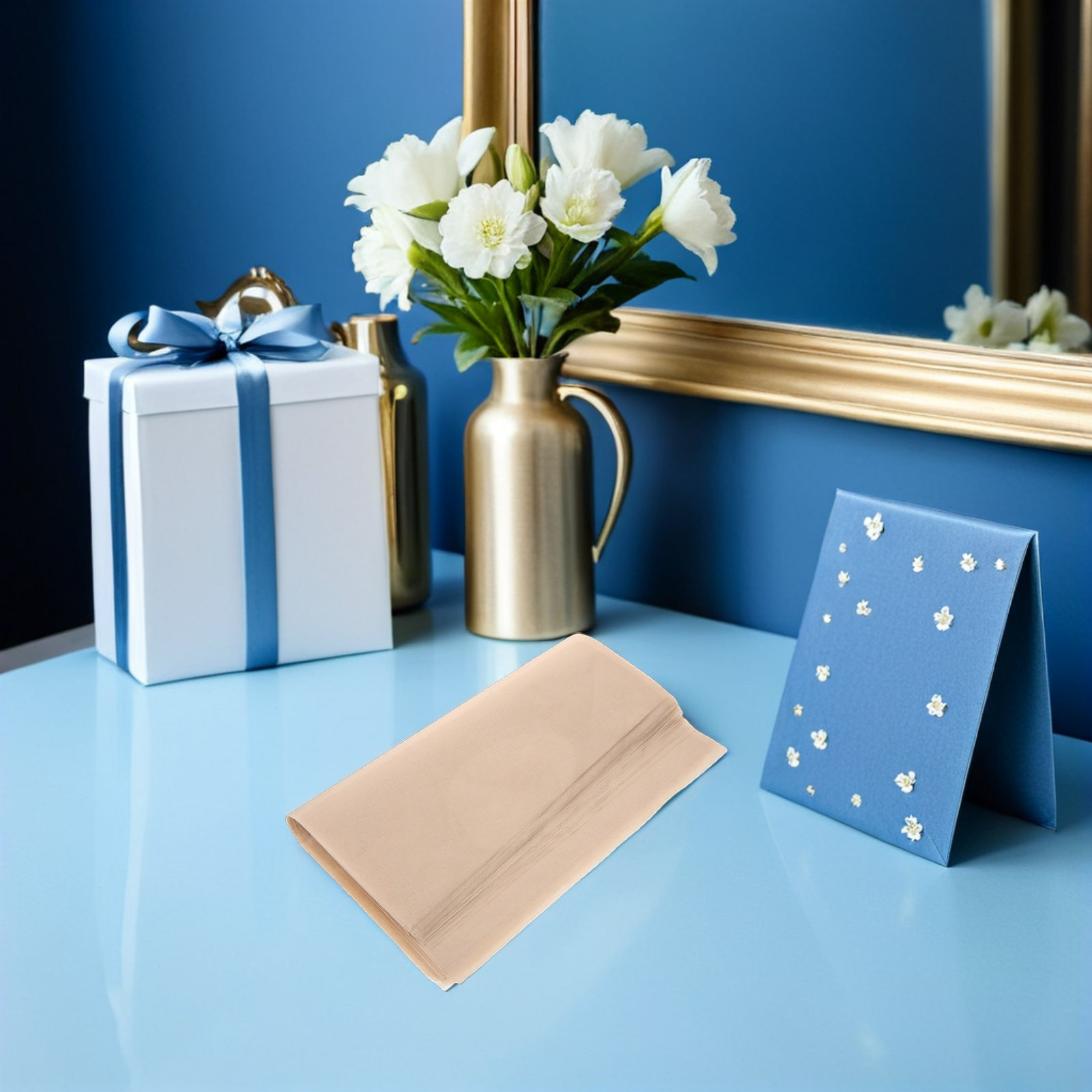 The Florist Supply - 100 stuks waterdicht boeketverpakkingspapier, beige, met
