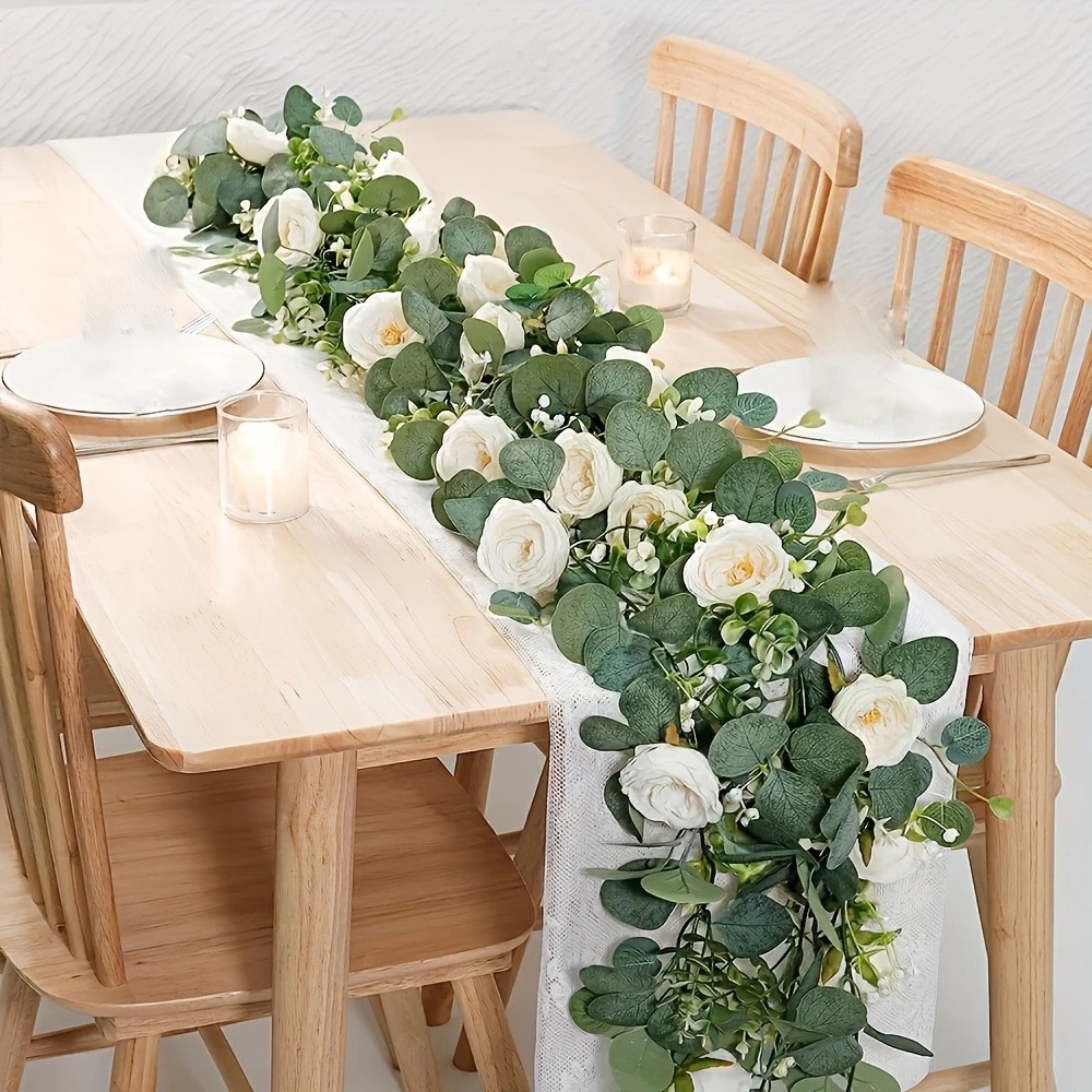 Eucalyptus Preserved - 70 inch eucalyptus- en rozenkrans –