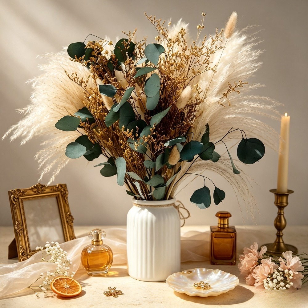 Natuurlijk gedroogd pampasgras - Eucalyptus Preserved recensie en prijs