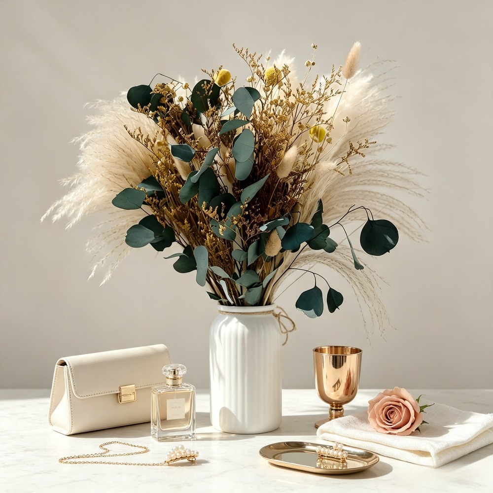 Natuurlijk gedroogd pampasgras - Eucalyptus Preserved recensie en prijs